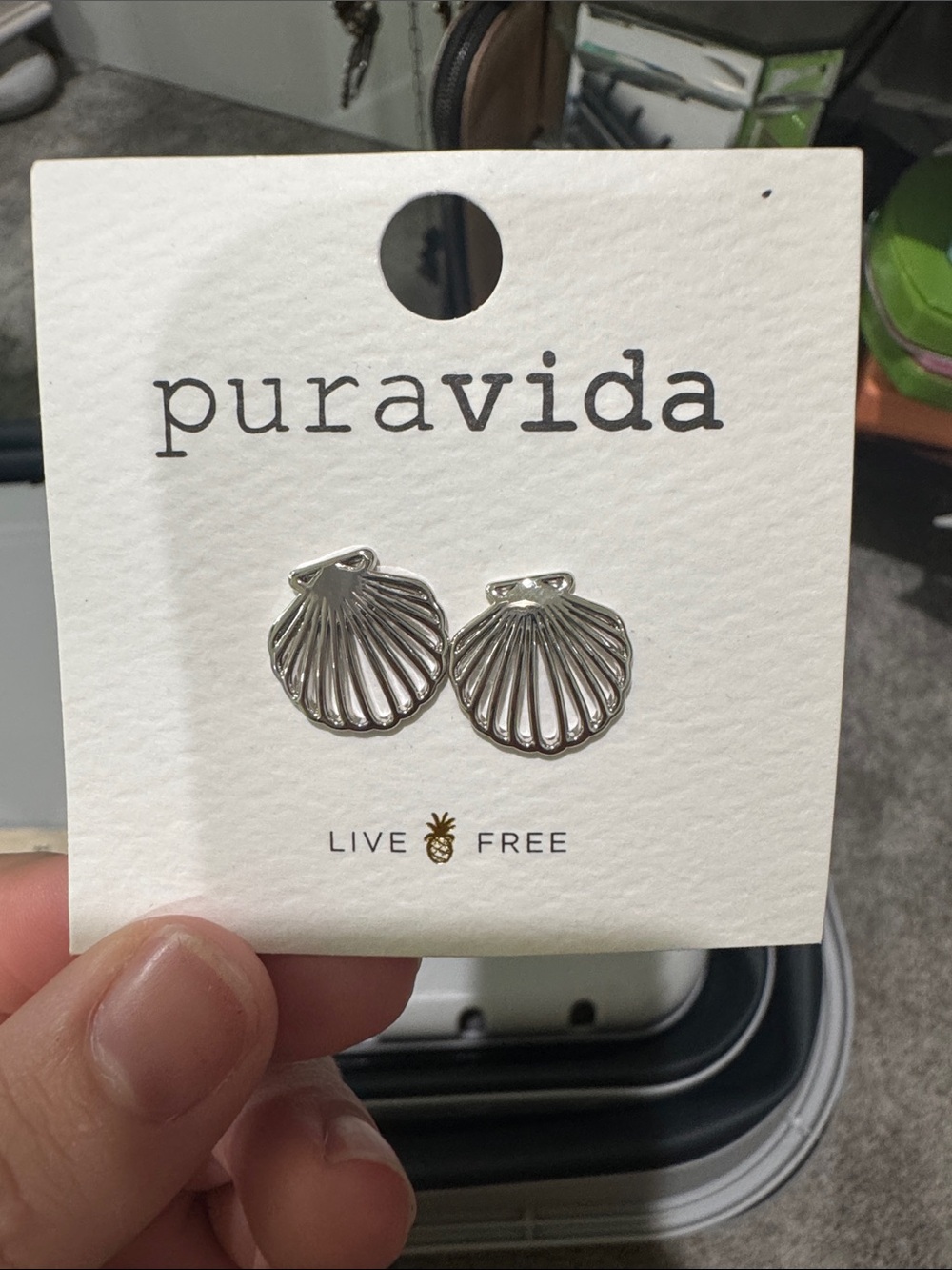 Pura Vida Silver Shell Stud Earrings